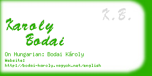 karoly bodai business card
