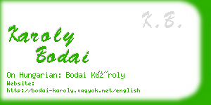 karoly bodai business card